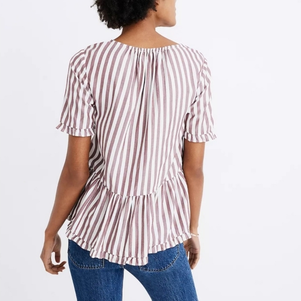 Madewell Striped Peplum top - Picture 2 of 5